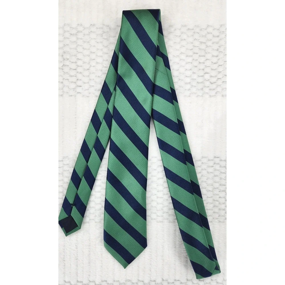 American Eagle Outfitters AEO Mens Blue Green Striped Polyester Necktie 1037
